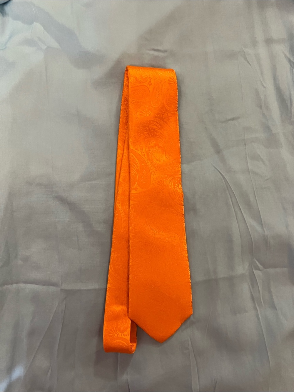 Bright Orange Paisley Men's Tie